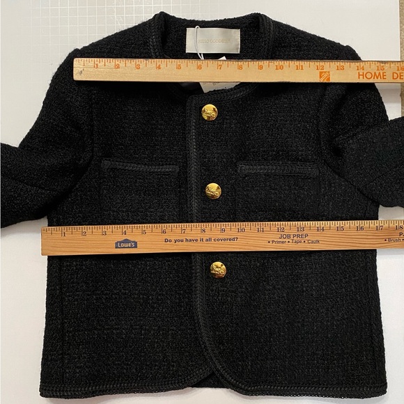 Black Tweed Wool Blend Cropped Women’s Blazer size S - Picture 4 of 16